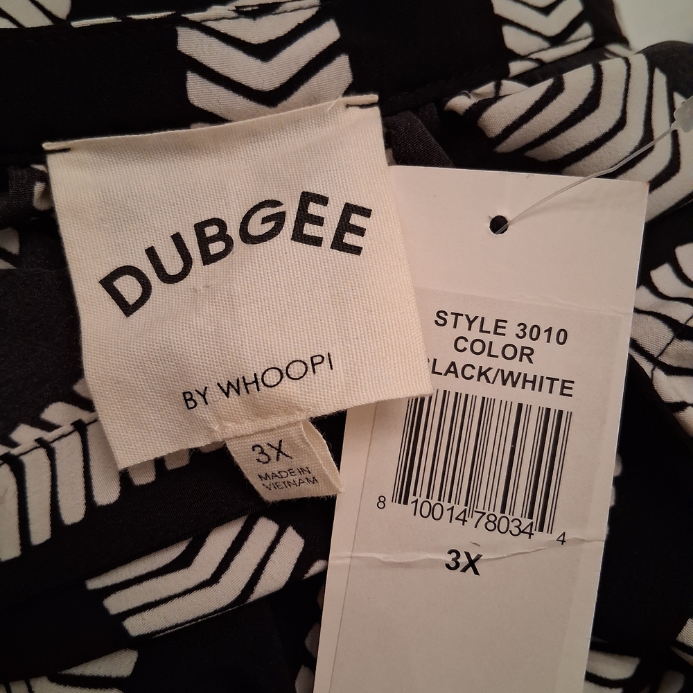 Dugbee By WHOOPI Black and White Striped Long Sleeve Bohemian Dress - Picture 3 of 6